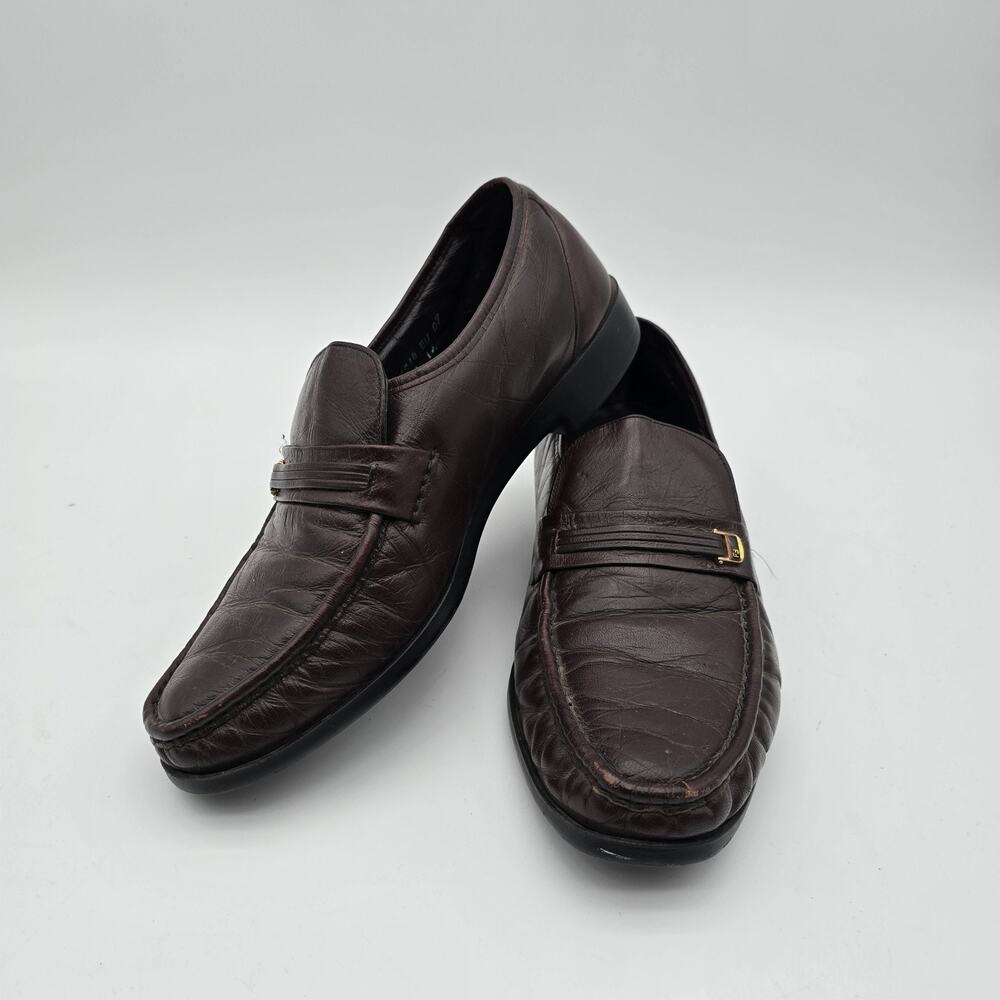 Florsheim Shoes Mens 10 Loafer Leather Flat Slip On Dark Brown Comfortech